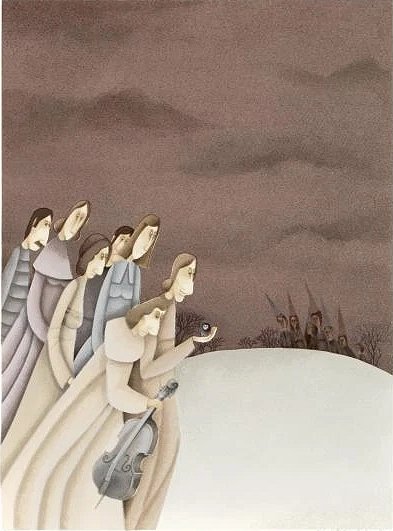 Avigail Yoresh Signed Limited Edition Lithograph Print:"Wedding Musicians"