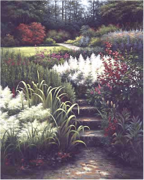 B Jung Artist Signed Limited Edition Serigraph on paper:"Spring Rendezvous"