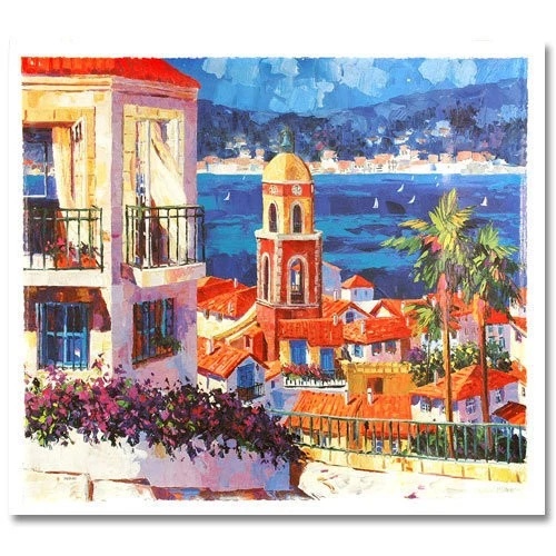 Barbara McCann Limited Edition Serigraph on Canvas: "St Tropez"