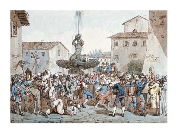 Bartolomeo Pinelli Fine Art Open Edition Giclée:"Carnevale a Roma"