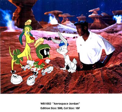 Warner Brothers Michael Jordan Hand-Paint Ltd Edition Cel:"Aerospace Jordan"