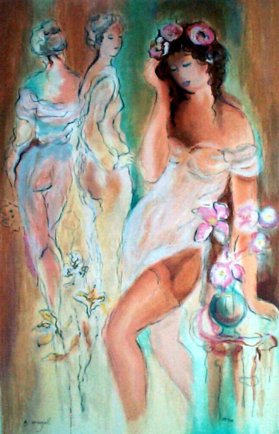 Batia Magal Hand Signed and Numbered Limited Edition Serigraph on Canvas: " Preponderance "