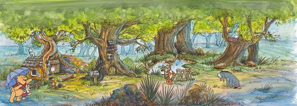 Randy Noble Disney Limited Edition Gallery Wrap Canvas Giclee:"Pooh's Grand Day"