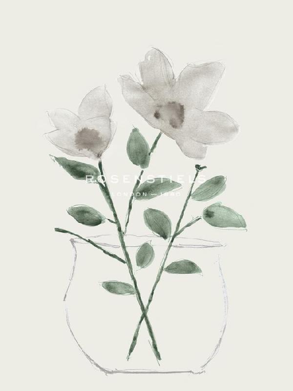 Belle Poesia 30 x 40 in. Open Giclee Canvas:"Bowl Vase Florals - Neutral"