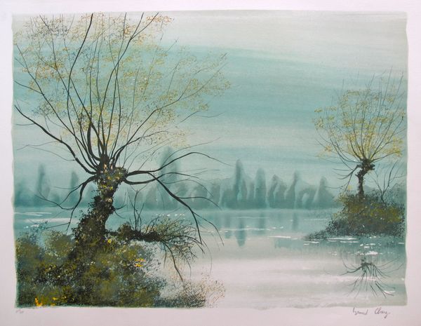 Bernard Charoy Hand Signed Limited Edition Lithograph:"The Lake"