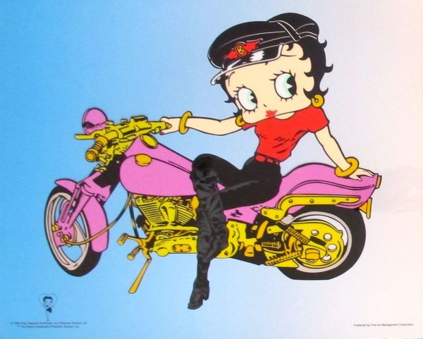 Betty Boop Large Animation Art Sericel:"Harley Motorcycle"
