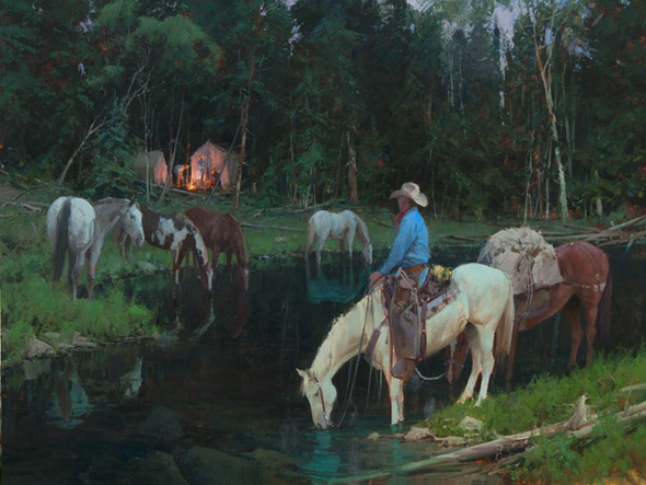 (ALL)Bill Anton Hand Signed and Numbered Limited Edition Giclee on Canvas and Paper:"Evening Arrival"