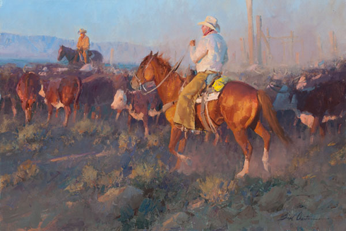 Bill Anton Hand Signed and Numbered Limited Edition Giclee on Canvas and Paper: "The Last Bit of Sun"