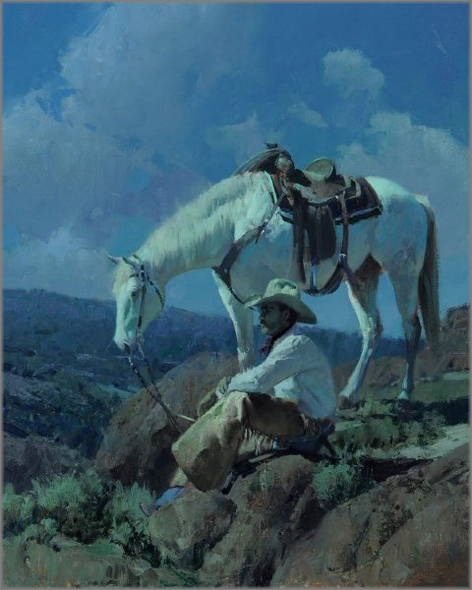 Bill Anton Hand Signed and Numbered Limited Edition Giclee Print:" Under a Cowboy Moon "