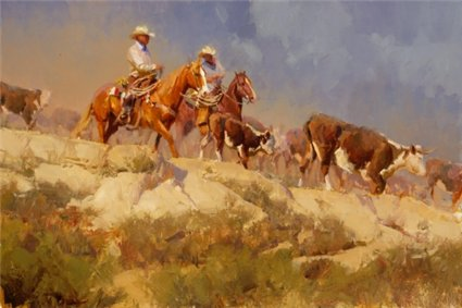 Bill Anton Handsigned & Numbered Limited Edition Giclee on Canvas:"Off the Rimrock "