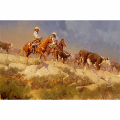 Bill Anton Handsigned & Numbered Limited Edition Giclee on Canvas:"Off the Rimrock "