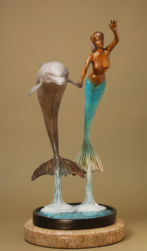 Bill Layne Handcrafted Solid Bronze Sculpture:"Playmates" Bill Layne Handcrafted Solid Bronze Sculpture:"Playmates"
