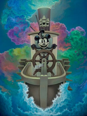 Jared Franco Artist Signed Hand Embellished Limited Ed Canvas Giclee:"Willies Exploration of Color"