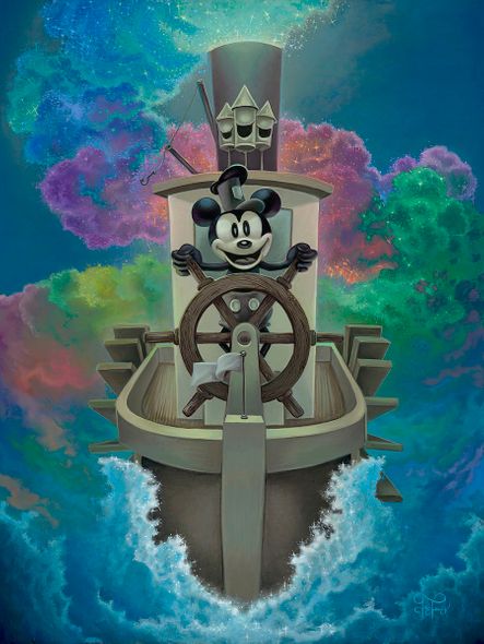 Jared Franco Artist Signed Hand Embellished Limited Ed Canvas Giclee:"Willies Exploration of Color"