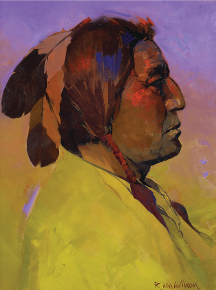 R. Tom Gilleon Artist Signed and Numbered Limited Edition Canvas Giclee:"Two Gun White Calf "