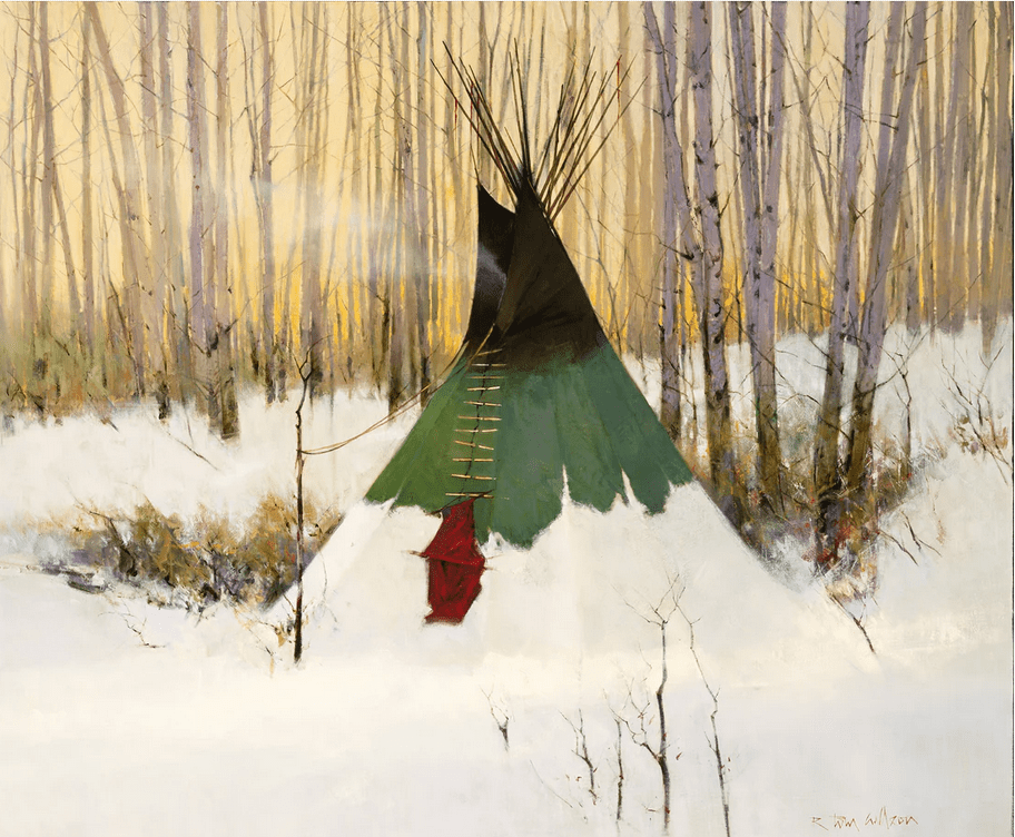R. Tom Gilleon Artist Signed and Numbered Limited Edition Canvas Giclee:"Winter is a Birch "