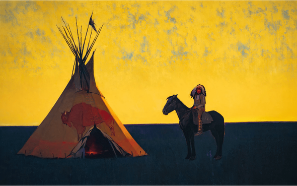 R. Tom Gilleon Artist Signed and Numbered Limited Edition Canvas Giclee:"Indian Sunset"
