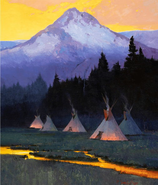 R. Tom Gilleon Artist Signed and Numbered Limited Edition Canvas Giclee:"Montana Gold"