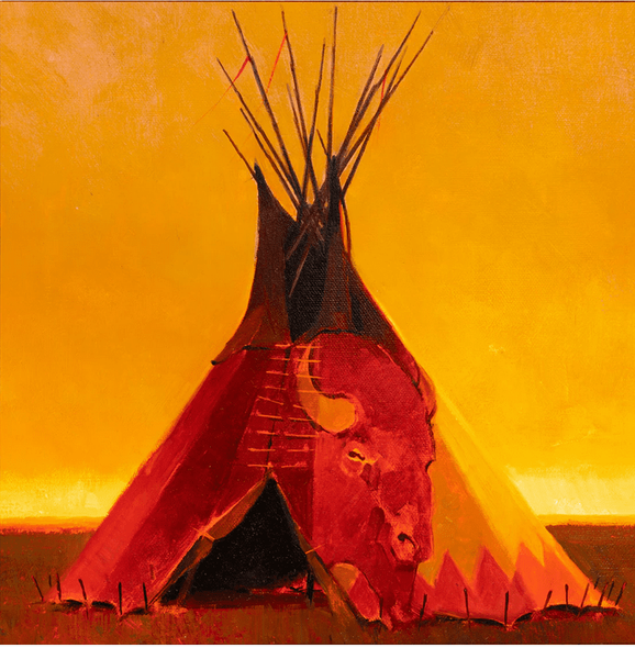 R. Tom Gilleon Artist Signed and Numbered Limited Edition Canvas Giclee:"Red Bull lll "