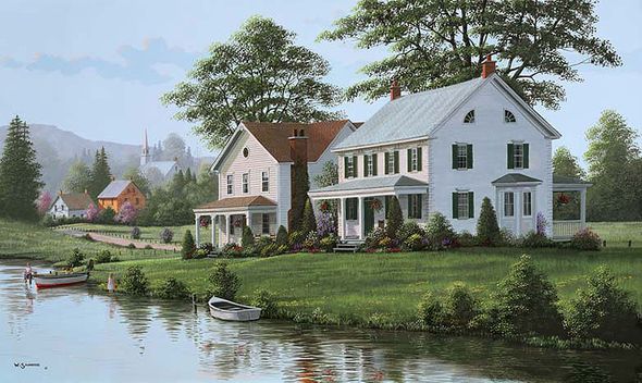 Bill Saunders Handsigned and Numbered Limited Edition Giclee on Canvas :"Backyard Pals"