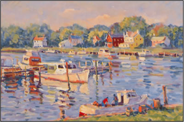 Bill Schmidt Artist Signed Limited Edition Serigraph on paper:"Mariners Cove"