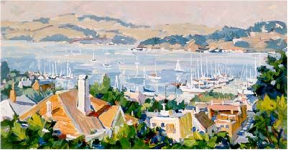 Bill Schmidt Artist Signed Limited Edition Serigraph on paper:"View From The Bluff"