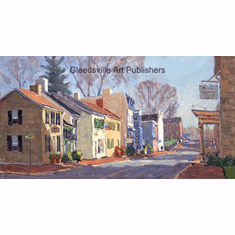 Bill Schmidt Handsigned and Numbered Limited Edition Gallery Giclee Paper: "Morning, West Market St."