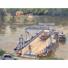 Bill Schmidt Handsigned and Numbered Limited Edition Gallery Giclee Paper: "Whites Ferry Loading Dock"