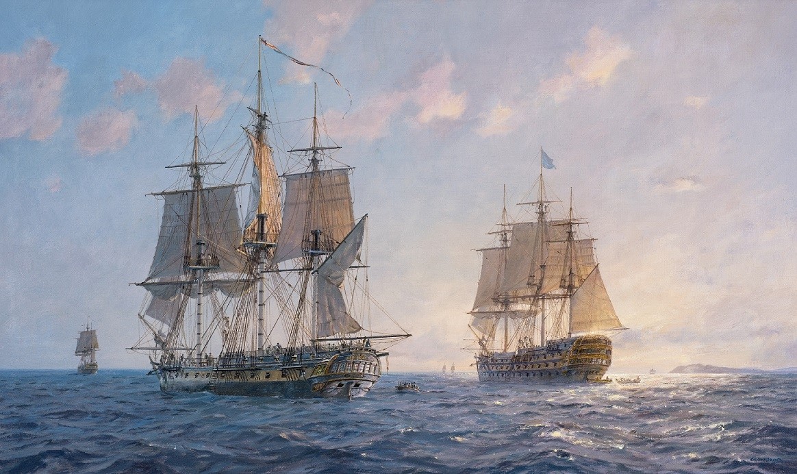 Geoff Hunt Artist Signed Limited Edition Giclee:"Toulon Blockade"
