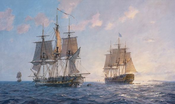 Geoff Hunt Artist Signed Limited Edition Giclee:"Toulon Blockade"