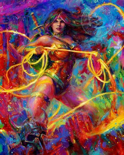 Blend Cota limited edition gicl&eacute;e on canvas:"Wonder Woman - Themyscira's Champion"