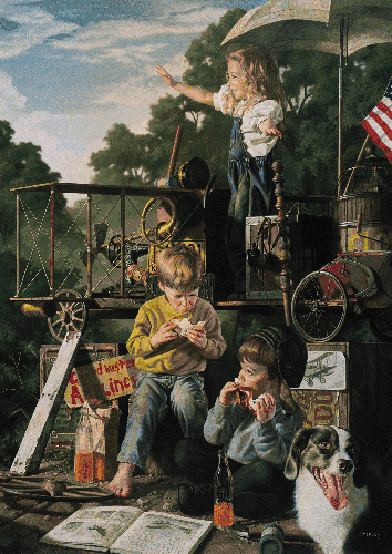 Bob Byerley Hand Signed and Numbered Limited Edition Giclee on Paper:"Cloudbuster Airlines"