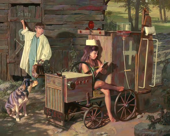 Bob Byerley Hand Signed Limited Edition Giclee Print:"House Calls"