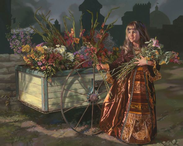 Bob Byerley Hand Signed and Numbered Limited Edition Giclee:"The Flower Girl"