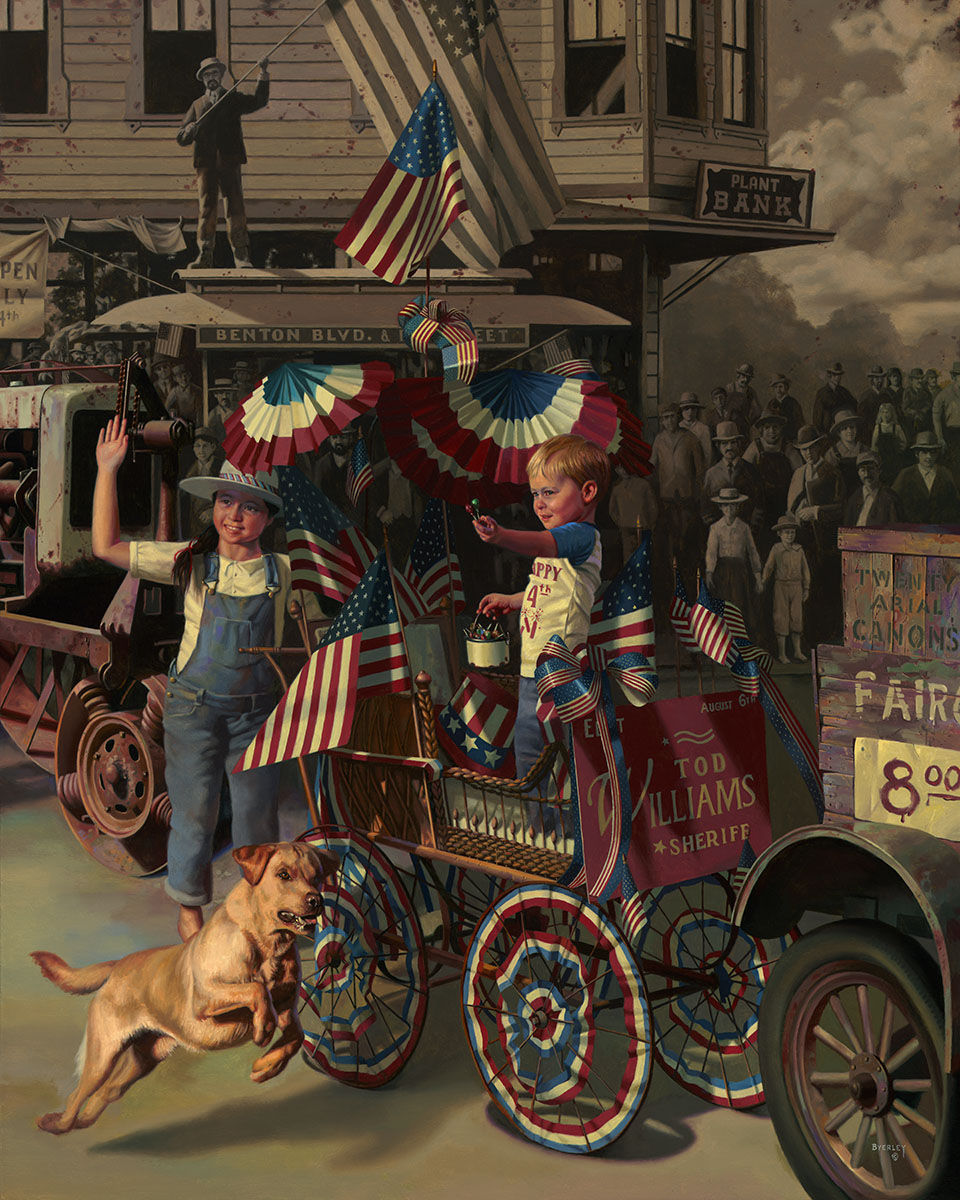 Bob Byerley Hand Signed and Numbered Limited Edition Giclee:"Then Turn South on Elm"