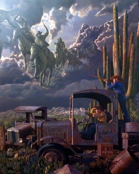 Bob Byerley Artist Signed and Numbered Limited Edition Print:"Heroes and Villains"