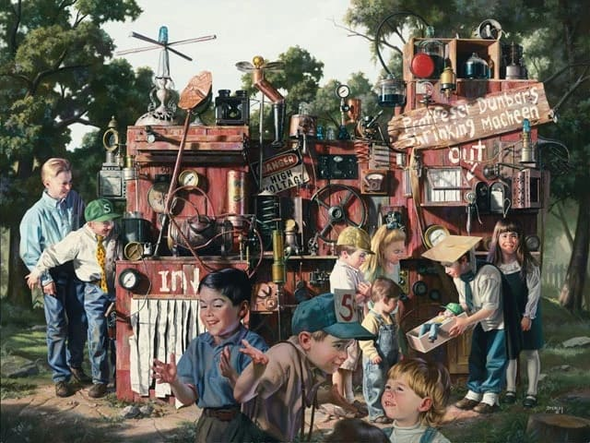 Bob Byerley Signed and Numbered Limited Edition Artists Proof Lithograph: "The Incredible Shrinking Machine"