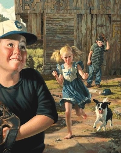 Bob Byerley Signed and Numbered Limited Edition Lithograph: "Bean Ball"
