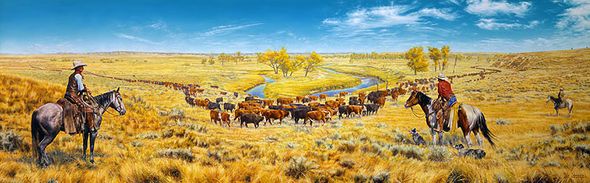 Bob Coronato Handsigned and Numbered Limited Edition Giclee on Canvas:"Noth'n Like the Feel'n of Rid'n..."