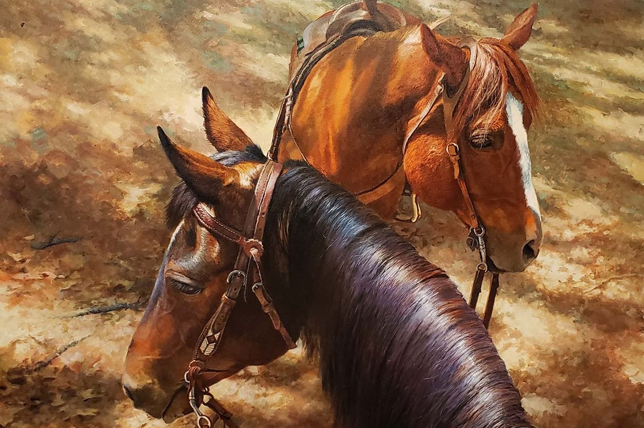 Bonnie Marris Artist Signed Limited Edition Canvas Giclee:"Trail Buddies"