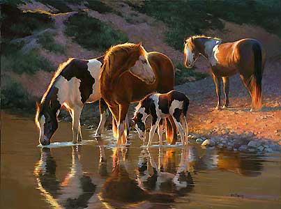 Bonnie Marris Handsigned and Numbered Limited Edition Giclee on Canvas: "Night Cap"