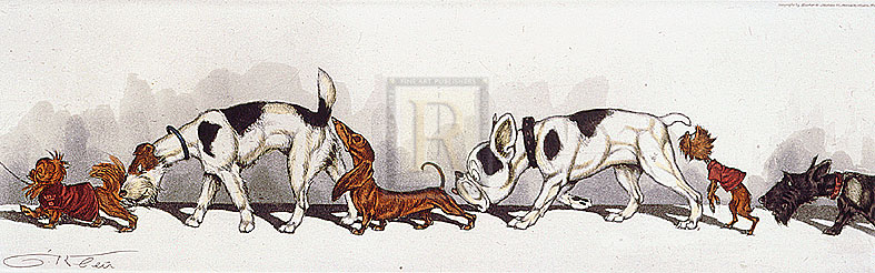 Boris O'Klein Artist Hand Colored Copper Plate Printed
