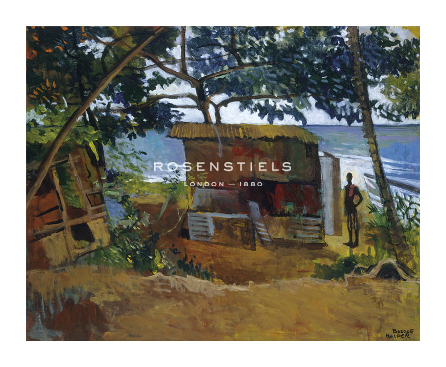 Boscoe Holder Hand Numbered Limited Edition Print on Paper :"Hut by the Sea"