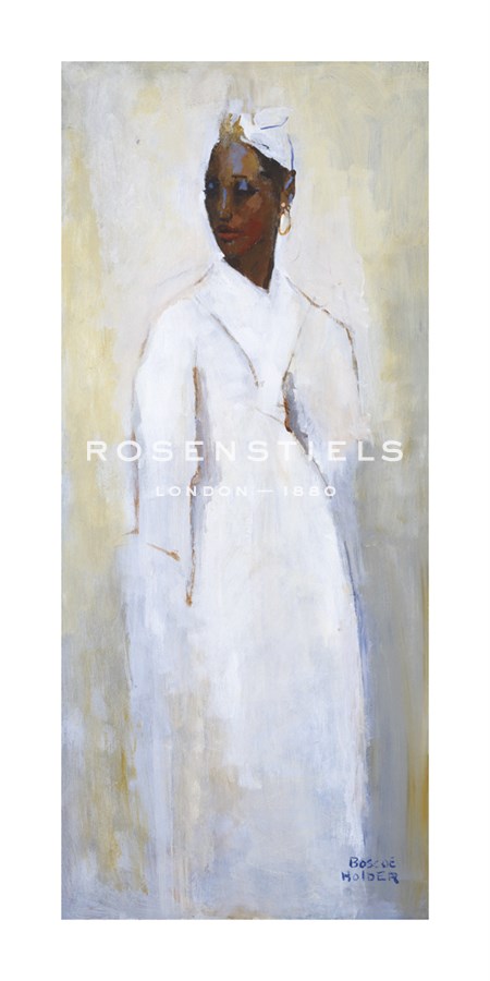 Boscoe Holder Hand Numbered Limited Edition Print on Paper :"White Dress Black Girl"