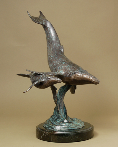 Bradley Lorang Handcrafted Solid Bronze Sculpture:"Devotion of the Deep"