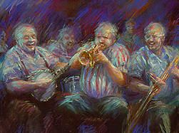 Bradley Parrish Signed by the Artist Limited Edition Paper Lithograph:"Dixie Rhythm"