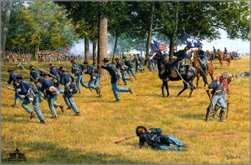 Bradley Schmehl limited edition print on paper:"Death of Reynolds, The - Gettysburg"