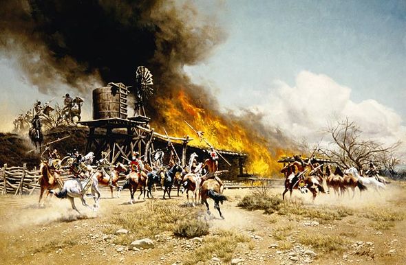 Frank C. McCarthy Limited Edition Canvas Giclee:"Burning the Way Station"