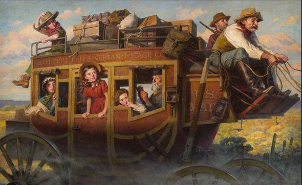 Morgan Weistling Artist Signed Limited Edition Giclee on Paper Print:"Stagecoach Journey, The"