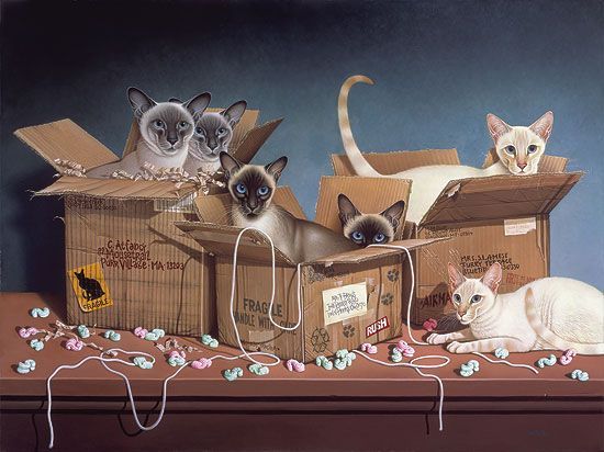 Braldt Bralds Artist Signed Limited Edition Print:"Siamese Twins"